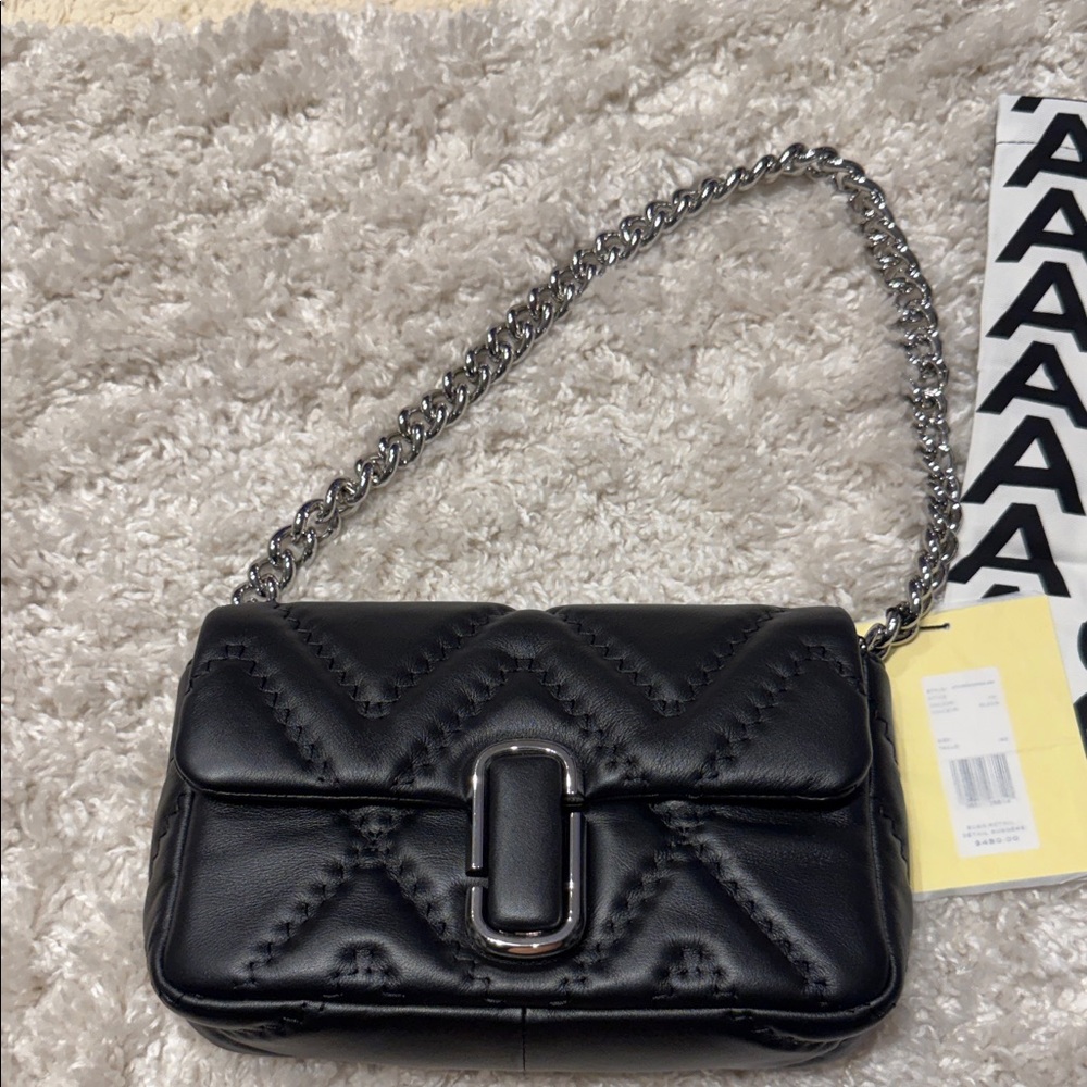 Marc Jacobs Black Quilted Shoulder Bag with Chain